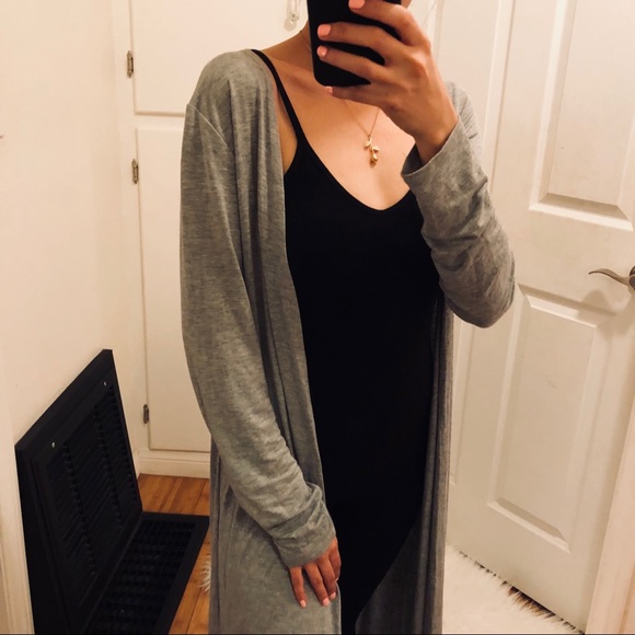 SOLD OUT Gray Maxi Cardigan - Picture 7 of 8